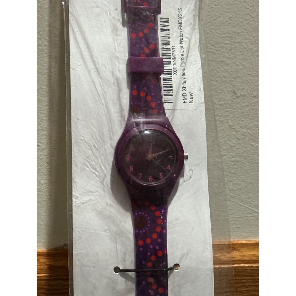 Xhilaration Purple Polka Dot Watch Women OS‎ Purple New Casual needs battery **